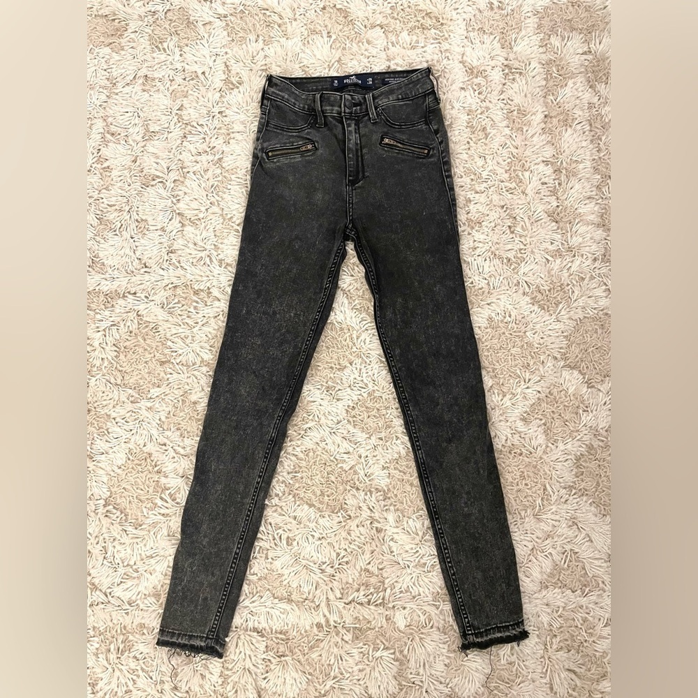 Hollister Dark Gray Skinny Jeans Size 1 High Rise Jean Legging
